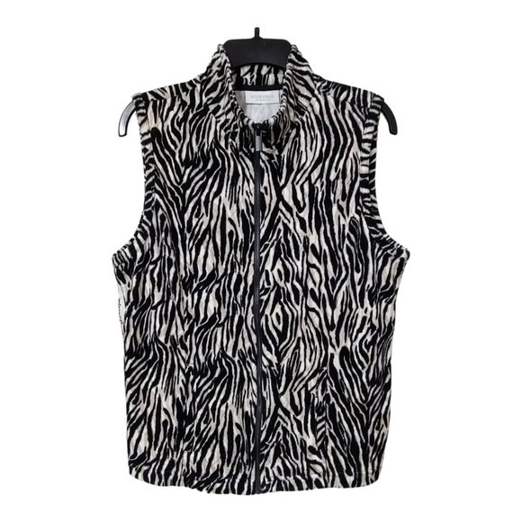 Chico's Tops - Weekends by Chico's Sleeveless Zebra Print Zippered Vest Blouse Size 1 Sm